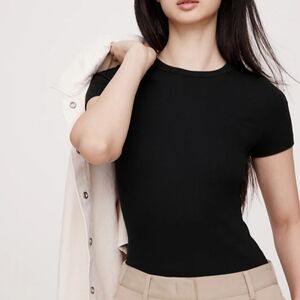 Banana Republic Black Ribbed T-shirt